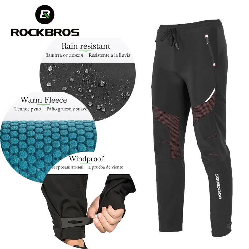 Image from Winter-Bike-Pants-Men-Fleece-Reflective-Trousers-Thermal-Bicycle-Pants